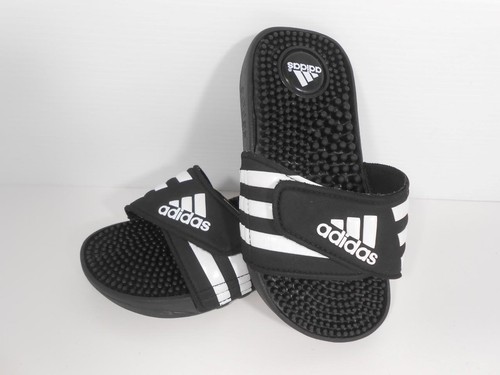 Sandali infradito ADIDAS unisex giovani slider nero bianco regolabili taglia:11