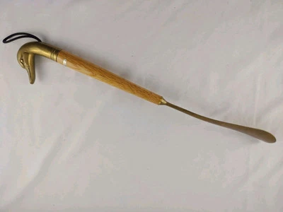 Brass Duck Head Shoehorn Wooden 22" Long X 4.5 " Wide - Image 1 of 4