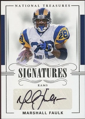 Marshall Faulk 2017 National Treasures Auto Autograph St. Louis Rams 3/10 - Image 1 of 2