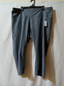 Old Navy leggings cropped a vita alta powersoft 3X GO-DRY grigio nuovo con etichette - Foto 1 di 6