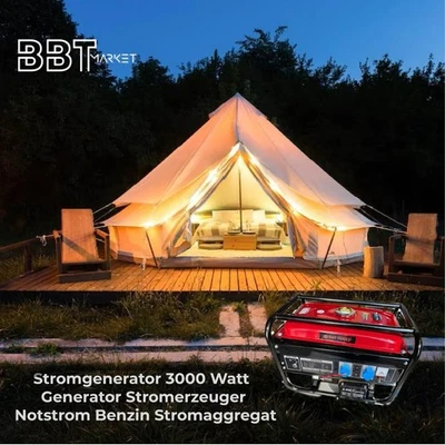 Stromerzeuger Benzin Generator Notstromaggregat Stromaggregat 220V 3 KW BBTOOLS - Bild 1 von 4