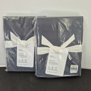 2 NEW Set Pottery Barn Dream Pillow Sham Euro Gray Blue COTTON 26" X 26" NWT - Picture 1 of 4