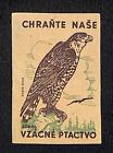 Vintage Matchbox Label Czech Protect Our Rare Birds Eagle c1960