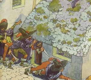 1915 double side Art Print Robbers came to rob him Calf Frederick Richardson - Picture 1 of 4