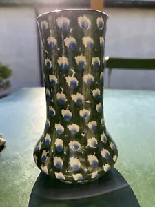 Alte Jugendstil Vase Bunzlau Schwämmeldekor Keramik Vase Handarbeit - Bild 1 von 7