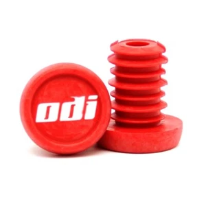 Un PAR ODI BMX Bicicleta Nylon Manillar Push-in Barra Extremos Tapones - Rojo - Imagen 1 de 1