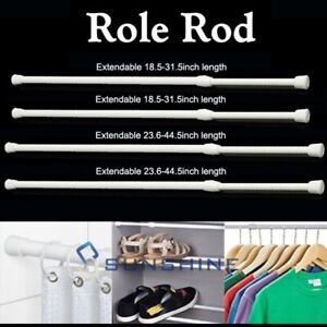 2-6PCS Curtain Tension Rods | 15 to 45 inches(Approx.) Spring Curtain Rod Set