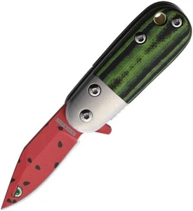 Rough Rider Angry Watermelon Liner A/O 1.38" Stainless G10 Folding Knife 2547 - Picture 1 of 2