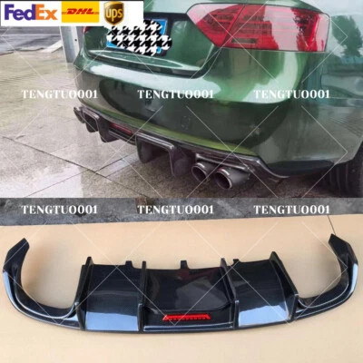 For Audi A5 S5 Sedan Sline 2008-2011 Carbon Fiber Rear Diffuser Bumper Lip - Image 1 of 4
