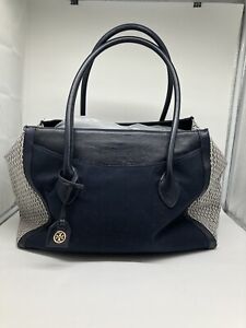 Tory Burch Blue, Pattern Print Leather Tote Bag/ Perfect Condition
