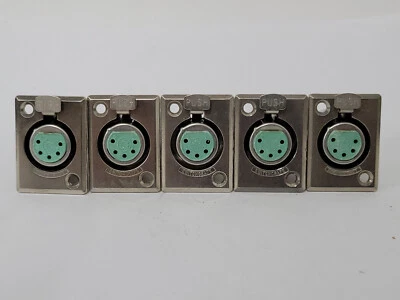 5X Switchcraft D5F Audio Connectors -  5 pin female panel mount XLR - Image 1 of 3