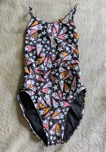 JOLYN Brandon II 2 One Piece Swimsuit Womens Sz 28 Orange Pink Stars Swim Suit - Picture 1 of 8
