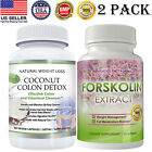 Coconut Colon Detox Cleanser & Forskolin Extract Weight Loss Fat Burner Capsules