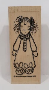 Sello de goma Whipper Snapper Designs de la década de 1990, B005 Get Well, Young Girl Sick - Imagen 1 de 3