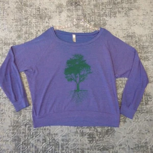 Camicia Radici Albero Donna Viola Media Scollo Scoop Manica Lunga Elasticizzata - Foto 1 di 9
