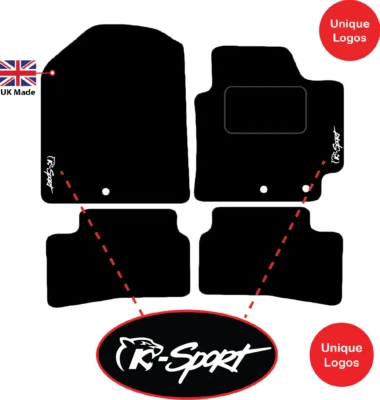Tailored to fit Kia Stonic 2017 + onwards Carpet Car Mats with logos & 3 clips - Image 1 of 4