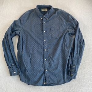 Denim & Supply Ralph Lauren Shirt Men 2XL Blue Geometric Long Sleeve Button Down