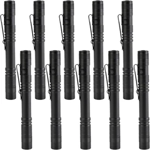 10 Pieces Mini Small LED Flashlight Handheld Pen Light Flashlights with Clip Led - Picture 1 of 6