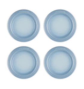 Le Creuset Plate Dish 18cm Set of 4 Coastal Blue Gift Present Stoneware - Picture 1 of 6