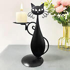 Black Cat Candle Holder Metal Iron Candlestick Stand Decorative Candle Holder