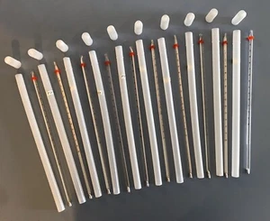 (10) 12" Thermometer (-10 to 110 C)  Red Scale Black liquid - Picture 1 of 6