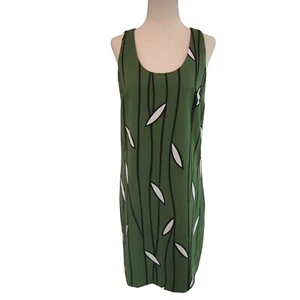 Ann Taylor Factory Womens Green Leaf Shift Dress 0 Sleeveless Career - Picture 1 of 5