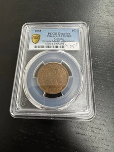 1858 Canada 1 Cent - PCGS Certified XF Detail (Cleaned) - KEY DATE! First Year - Picture 1 of 4