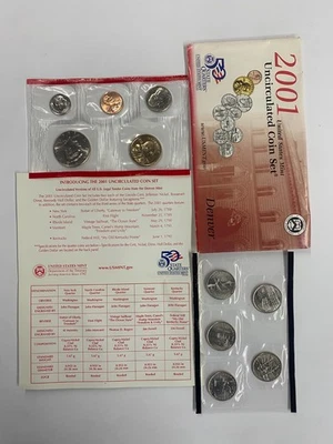 2001 U.S. Mint Uncirculated Coin Set – Denver Mint (Original Packaging) - Image 1 of 3