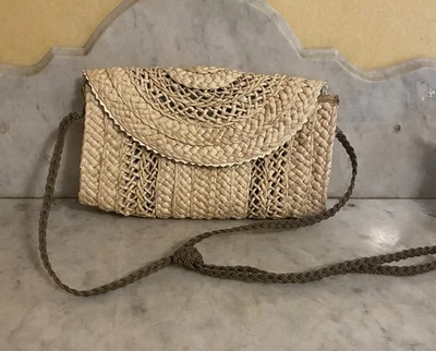 Vintage Y2K 90’s Wicker Woven Straw Shoulder Bag Boho Cottagecore Beachy Summer - Image 1 of 4