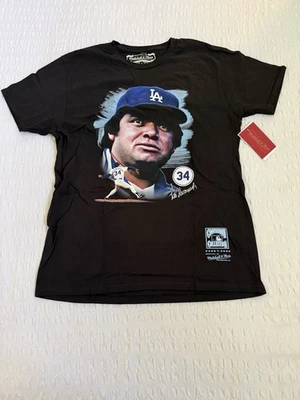 Fernando Valenzuela Black Los Angeles Dodgers Portrait T-Shirt - Image 1 of 4