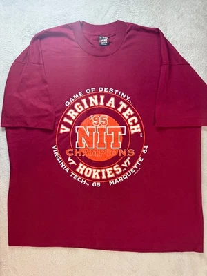 VTG 90s Virginia Tech VT Hokies T Shirt Sz 2XL XXL Single Stitch Made In USA - Image 1 of 4