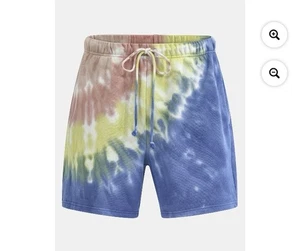 Pantaloncini Jogger No Boundaries Rainbow Tie Dye 6” cucitura interna taglia Medium (M) uomo NUOVI - Foto 1 di 11