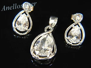 The Latest Model, Silver Jewelry with Zirconia, Pendant + Earrings Silver925, NEW - Picture 1 of 1