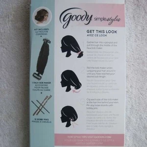 Goody Simple Styles Hair Faux Bob Kit 3 Easy Steps 10 Bobby Pins Blonde Brunette - Picture 1 of 11