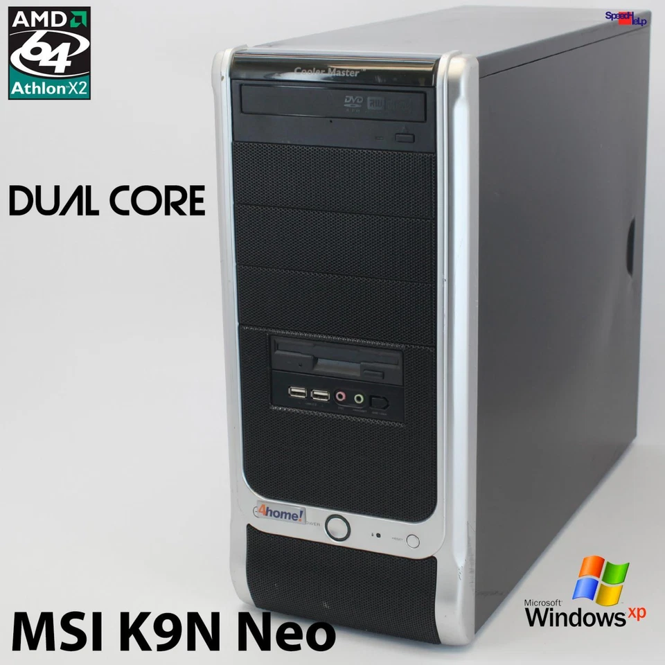 Msi K9N Neo V2 Ms-7369 Computer Pc Athlon 64 X2 4000+ Windows Xp Radeon Hd 5450 - Image 1 of 4
