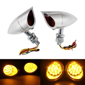LED Motorcycle Turn Signal Light Universal For Harley Chopper Bobber Dyna 10mm - Picture 1 of 6