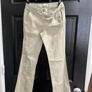 Old Navy School Uniform Pants Girls Size 14 Khaki Adjustable Waist Boot Cut - Picture 1 of 4
