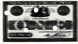 Northern Ireland 1 Pound 1926 Error UNC Provincial Bank Proof Note P-UNL - Picture 1 of 2