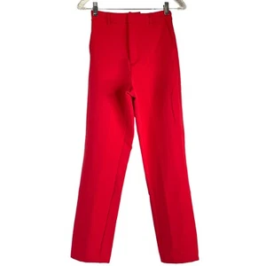 Lovers + Friends Dress Pants Women's Sz XS Red High Waist Straight Leg Crop $208 - Picture 1 of 11