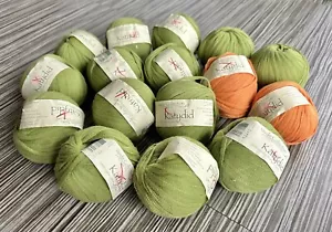 Lot 16 Classic Elite Yarns KATYDID Verde Collection Organic Cotton Green Orange - Picture 1 of 7