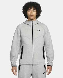 New with tag Nike Tech Fleece Full zip Heathered Hoodie Hooded Jacket FB7921-063 - Picture 1 of 6