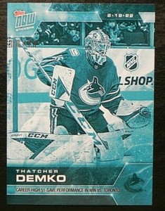 2021-22 21/22 TOPPS NOW NHL Stickers ICE #289 Thatcher Demko Canucks / 10