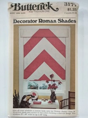 Vtg Butterick Pattern 3177 Decorator Roman Shade Home Decor Window Covering - Image 1 of 4