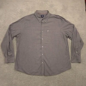 American Eagle Button Down Shirt Mens 3XL Gray Classic Fit Long Sleeve - Picture 1 of 8