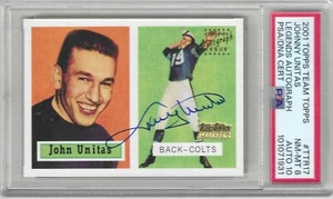 John 'Johnny' Unitas 1957/2001 Topps TTR17 LEGENDS AUTOGRAPH RP PSA 8/10 POP 1 - Picture 1 of 3