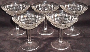 Set (5) Fostoria AMERIKANISCHES MUSTER 4 1/4" Sherbets oder Champagner HERGESTELLT IN USA - Bild 1 von 7