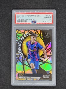 2021 Stadium Club Chrome UCL Gavi Glimpses Of Gold RC Rookie PSA 10