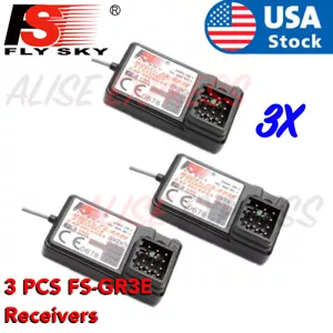 3PCS Flysky FS-GR3E AFHDS 3CH Receiver For RC Car FS-GT2 FS-GT3B FS-GT3C US - Picture 1 of 13