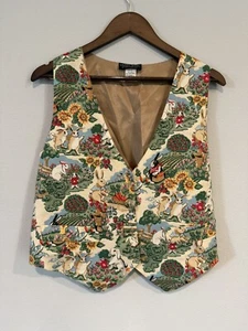 Vintage Easter Saddle River Sportswear Vest Women's Rabbits Button Up Size M - Picture 1 of 4