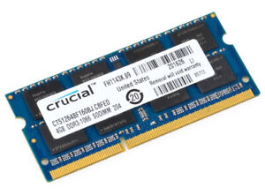 Crucial 4GB DDR3 PC3-8500 SODIMM PC3 1066 MHz DDR3 Laptop & MacBook Memory RAM